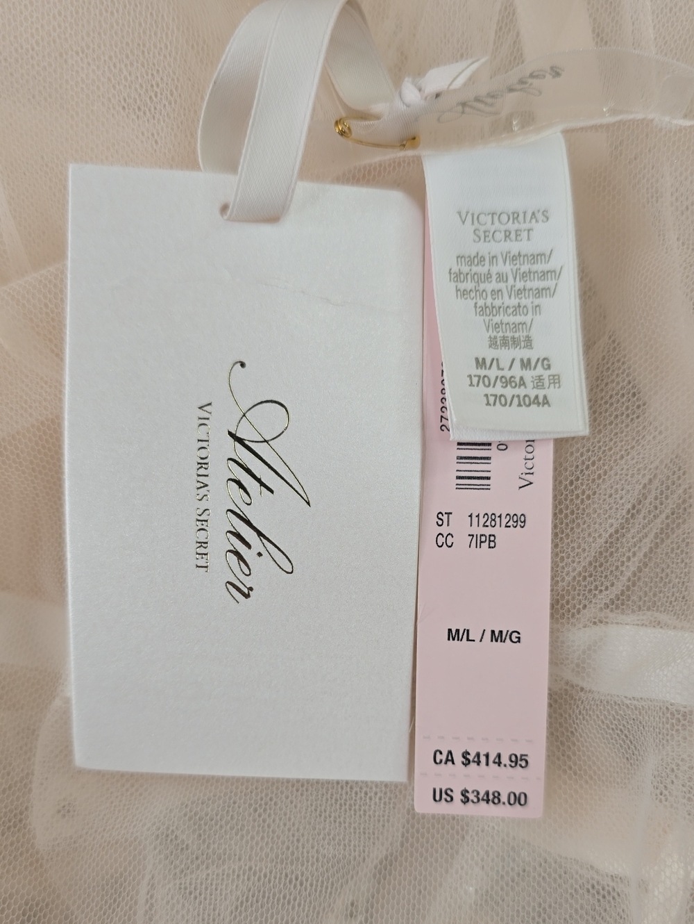 Dream Angels Atelier x Victoria's Secret Bridal Embellished Tulle Short Robe - Picture 6 of 7